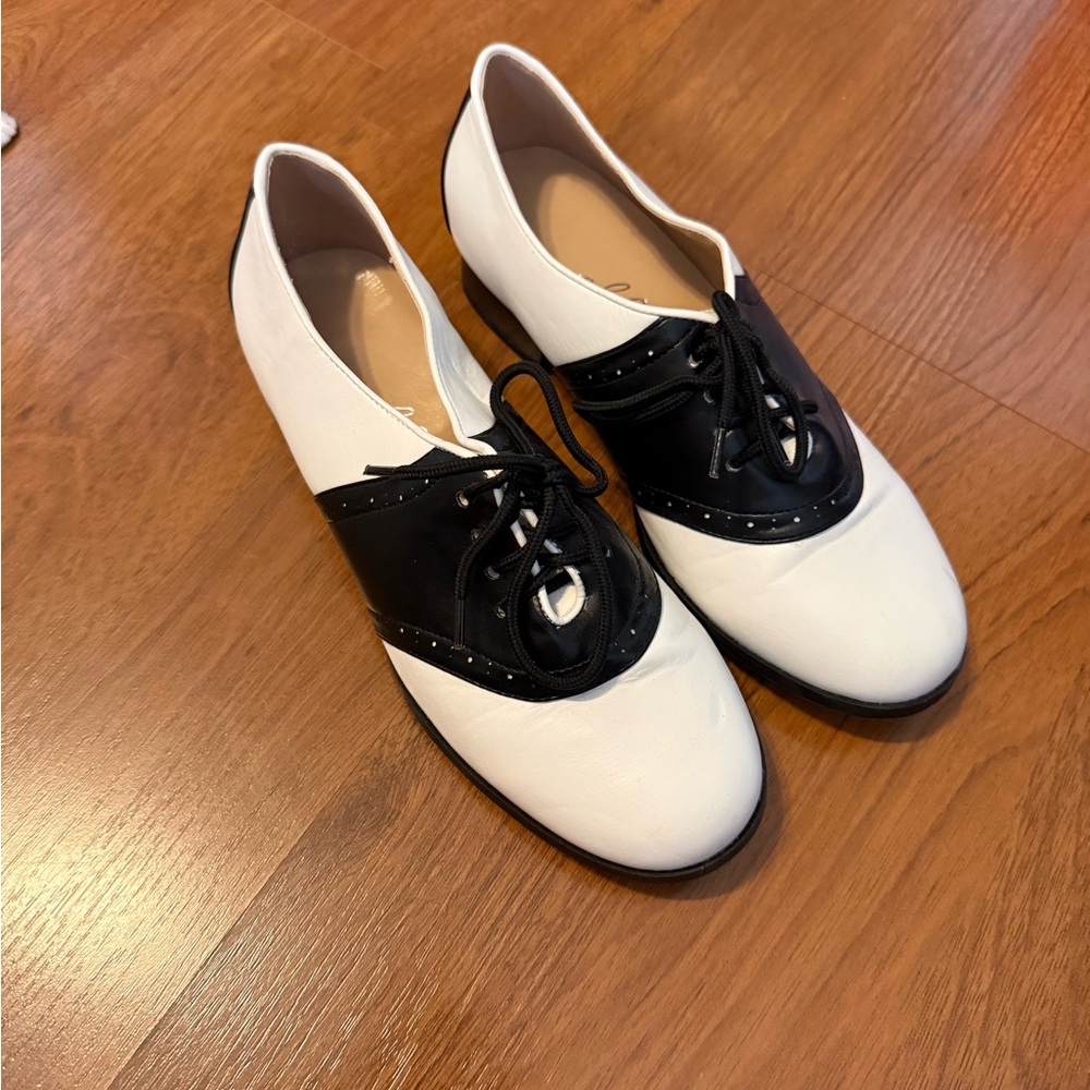 Ellie Black and White Women's Loafers